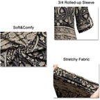 Bepei Womens Tops Dressy Casual 3/4 Sleeve Blouses V Neck Business Work Shirts