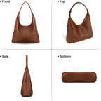 befen Genuine Leather Slouchy Hobo Purses for Women, Top Grain Real Leather Tote Handbags Shoulder Satchel with Tassel Ribbon