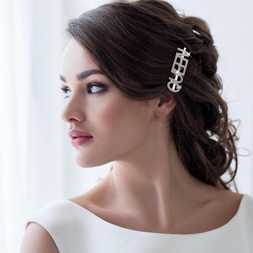 10 Pieces Words Letter Hair Pins, Glitter Rhinestone Hair Clips Bobby Pins Bling Crystal Letter Barrettes Hair Accessories for Women Wedding, Prom, Party