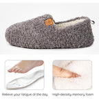 Everfoams Women’S Soft Curly Full Slippers Memory Foam Lightweight House Shoes Cozy Loafer With Polar Fleece Lining
