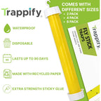 Trappify Hanging Fly Trap & Fruit Fly Traps For Indoors, Yellow, 2 Pack | Recycled Paper Stick With Ultra-Tacky Adhesive And Bait Cup, Hangs In Kitchens, Patios, Barns, Catches Flies And Gnats