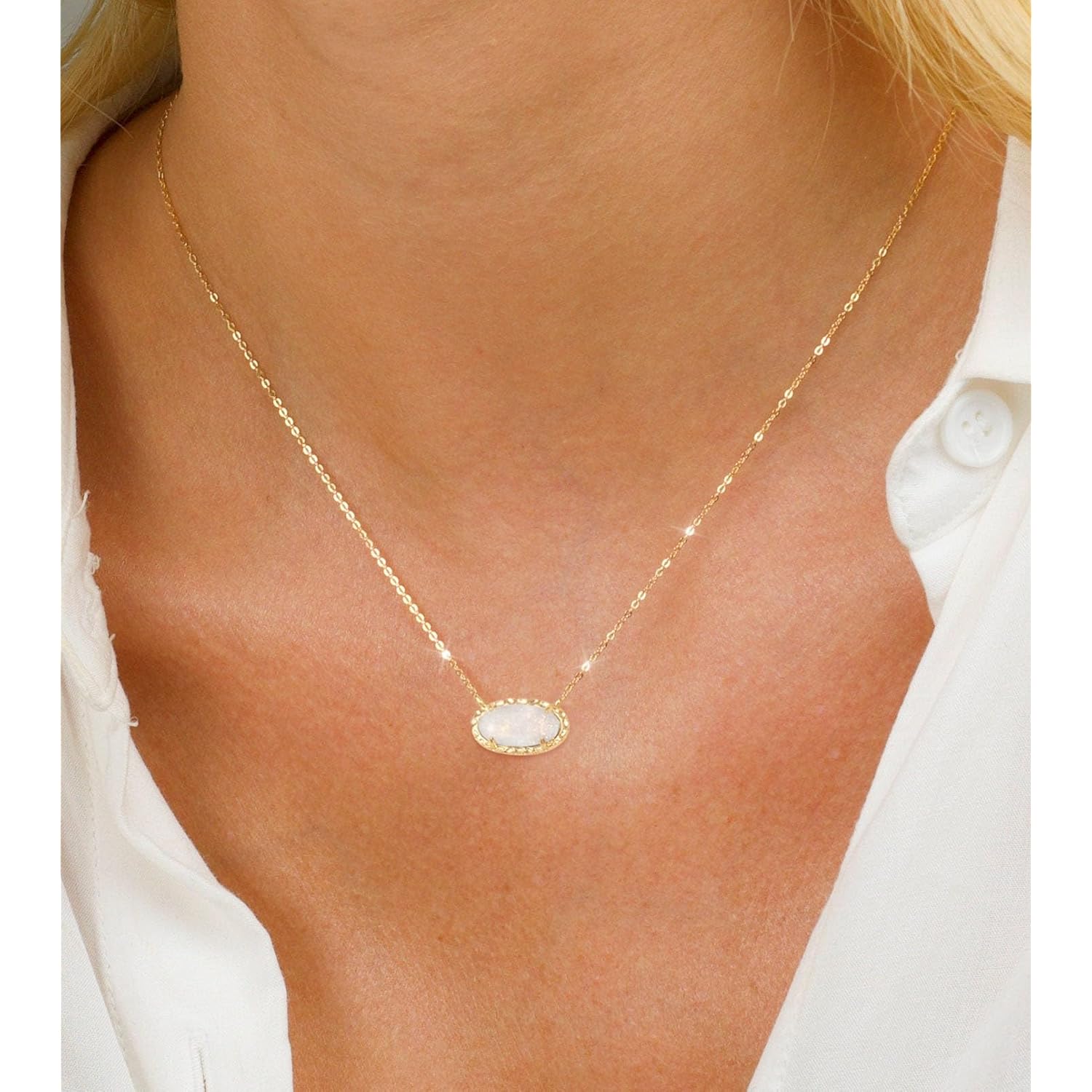 TLY Gold Necklace for Women 14k Gold Plated Dainty Gemstone Pendant Necklace Red Rose Quartz Black Emerald Green Blue Prom Choker Necklace Birthday Wedding Bridesmaid Necklace Mothers Day Jewelry gifts