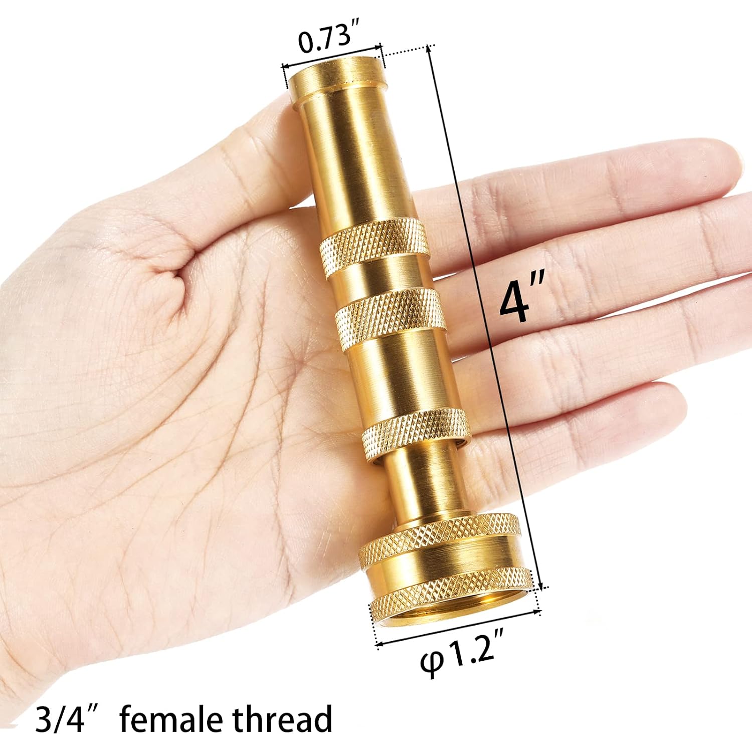Heavy-Duty Brass Hose Nozzle, Adjustable Twist Hose Nozzle, Jet Sweeper Nozzle, Garden Sprayer | Jet Sweeper Nozzle, Garden Sprayer
