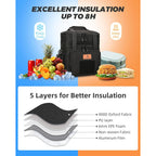 HSHRISH Expandable Large Tactical Lunch Box for Adults, Durable Insulated Lunch Bag with Shoulder Strap, Soft Cooler Bag for Men Work Outdoor Picnic Trips, 20 Can/16 L, Black