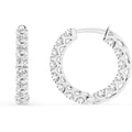Belacqua 2-3 Carat Round Lab Grown Inside Out Diamond Hoop Earrings in Sterling Silver, Color J-K, Clarity I1-I2, Prong Set, 2.90MM Width, 26.80MM Height, Fine Jewelry for Women, Gift Box Included