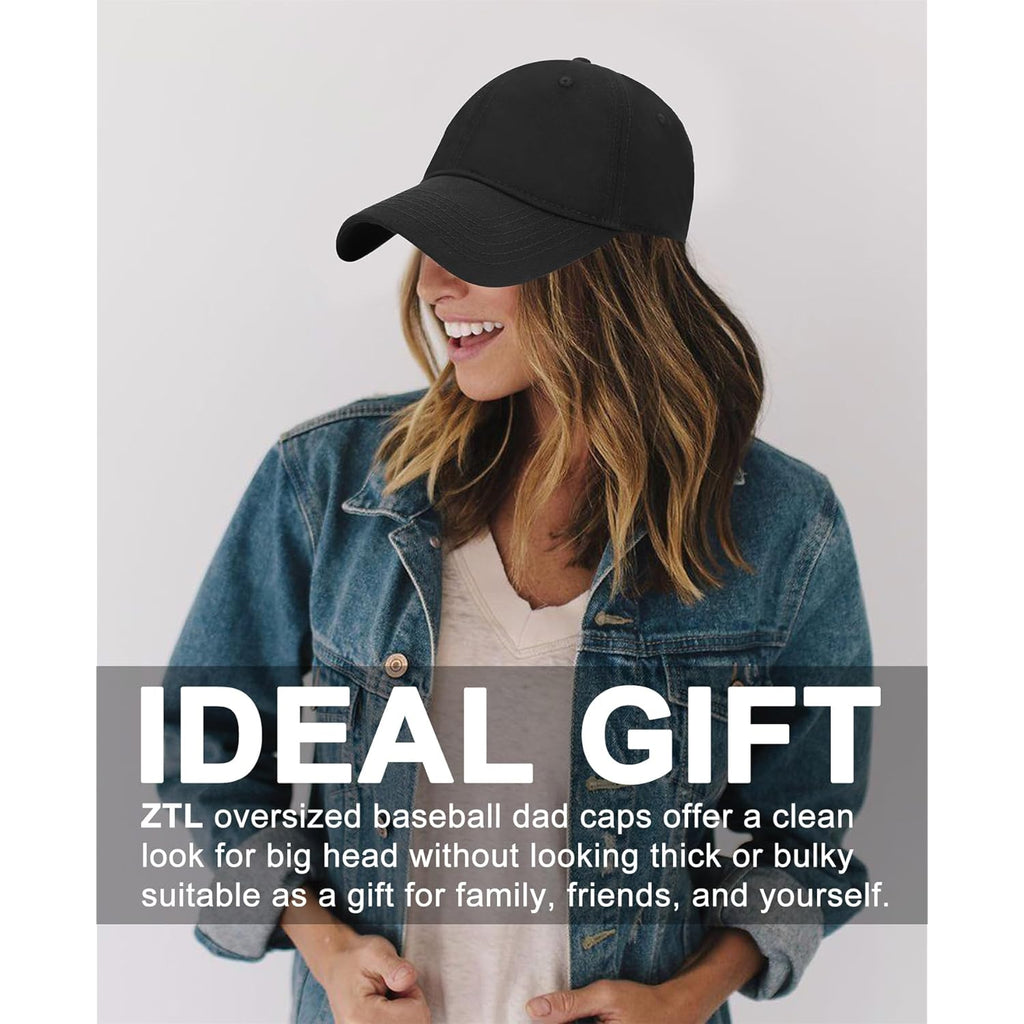 Oversize XXL Baseball Cap for Big Heads 23.6"-25.6", Extra Large Cotton Baseball Hat, Plus Size Unstructured Dad Hats