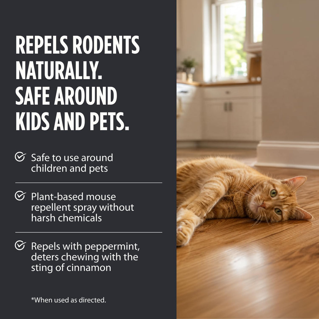 Grandpa Gus'S Rodent Repellent Spray, Natural Peppermint Oil, 16 Fl Oz | Peppermint Oil Spray For Rodents & Mice, Non-Staining Formula, For Cars, Rvs, Garages & Indoor Spaces, Kid & Pet Safe