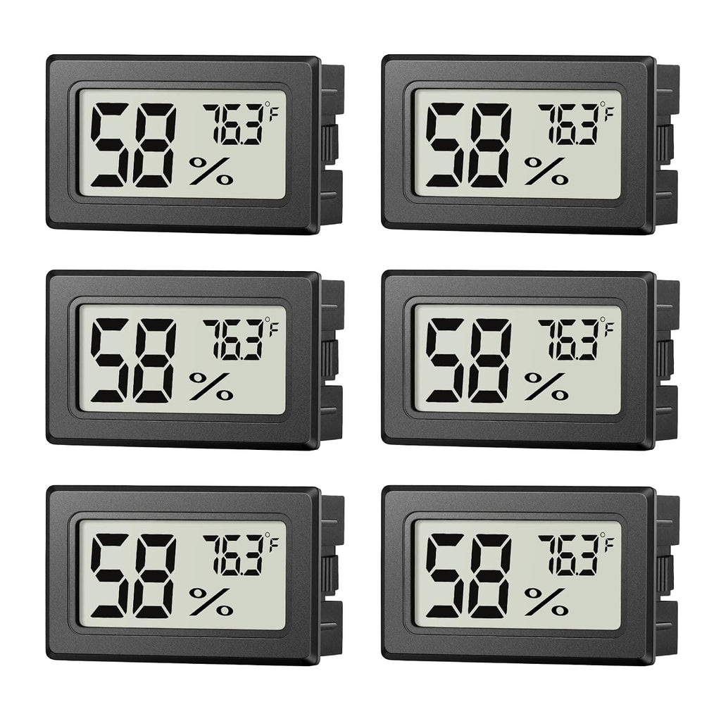 6 Pack Mini Hygrometer Indoor Humidity Meter, Small Digital Thermometer Humidity Gauge Meter, Indoor Thermometer Hygrometer Monitor Fahrenheit (℉) For Thermostat Reptile Tank, Mason Jars