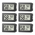 6 Pack Mini Hygrometer Indoor Humidity Meter, Small Digital Thermometer Humidity Gauge Meter, Indoor Thermometer Hygrometer Monitor Fahrenheit (℉) For Thermostat Reptile Tank, Mason Jars