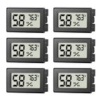 6 Pack Mini Hygrometer Indoor Humidity Meter, Small Digital Thermometer Humidity Gauge Meter, Indoor Thermometer Hygrometer Monitor Fahrenheit (℉) For Thermostat Reptile Tank, Mason Jars