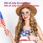 Mysense Red White and Blue Face Hair Body Glitter Stick with Heart & Star Sequins,4th of July Outfits for Women Kids,Patriotic USA Accessories for Independence Day Memorial Day 250 Anniversary