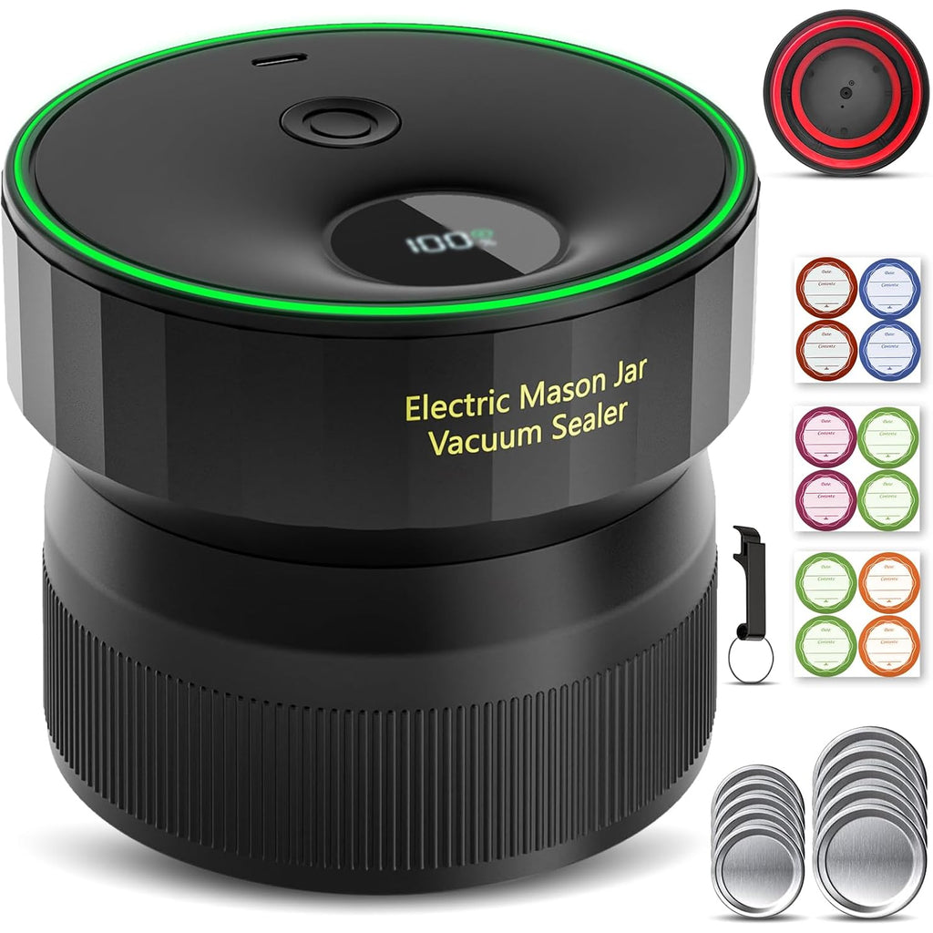 2026 Upgraded One-Integrated Mason Jar Vacuum Sealer, Fully Automated | Electric Portable Vacuum Sealer For Regular Mouth And Wide Mouth Canning Jars