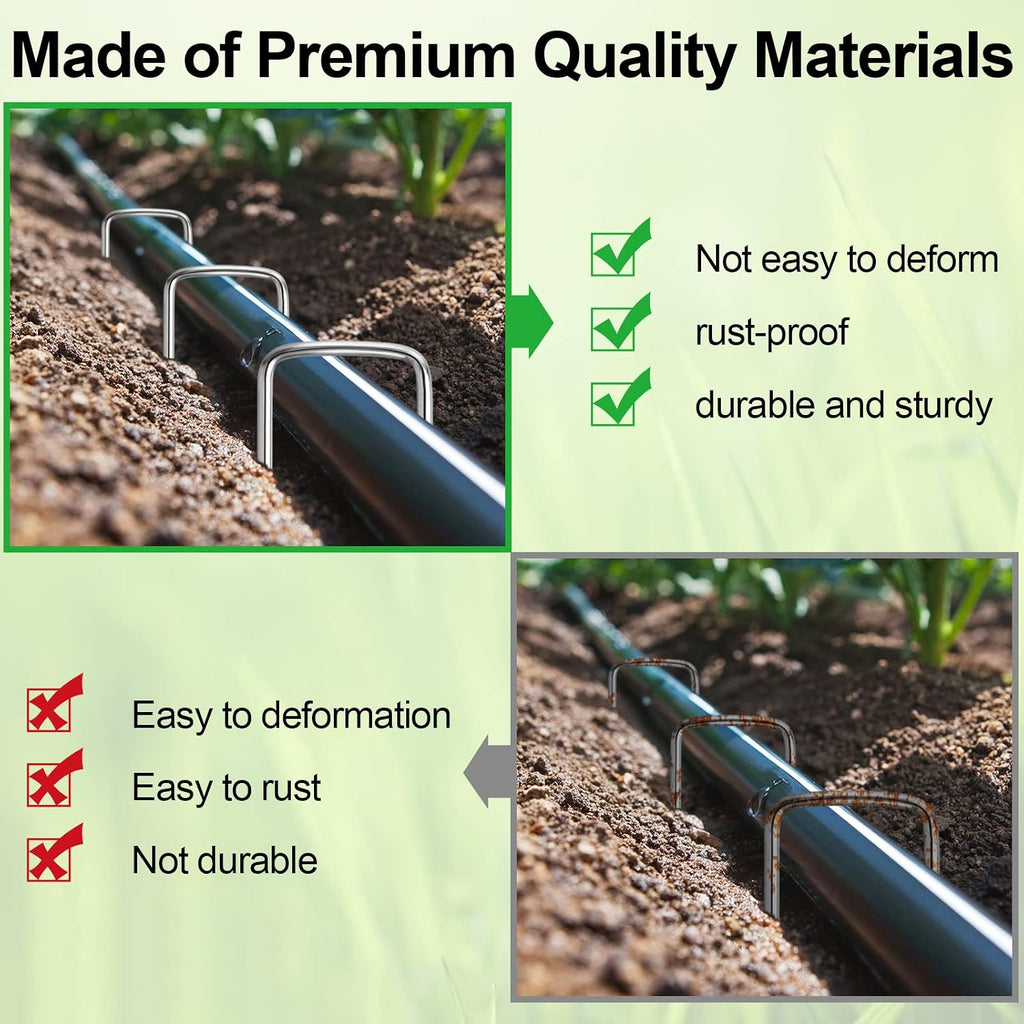 24 Pack Garden Stakes, U-Shaped Tent Stakes, Galvanized Landscape Staples, Ground Stakes, For Landscaping Securing Weed Barrier Fabric, Irrigation Tubing, Holding Fence, Tarpaulin