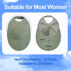 Large Wide Brim Baseball Sun Hats for Women Mesh Quick Dry Sports Hat Outdoor Travel Beach Ponytail Cap Green