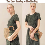 Straw Shoulder Bag For Women Woven Purse Beach Envelope Clutch Straws Wallet | Straw