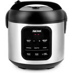 Aroma Digital Rice Cooker, 4-Cup (Uncooked) / 8-Cup (Cooked), 2 Qt, Steamer, Multicooker, Slow Cooker, Oatmeal Cooker, Auto Keep Warm, Stainless Steel Exterior