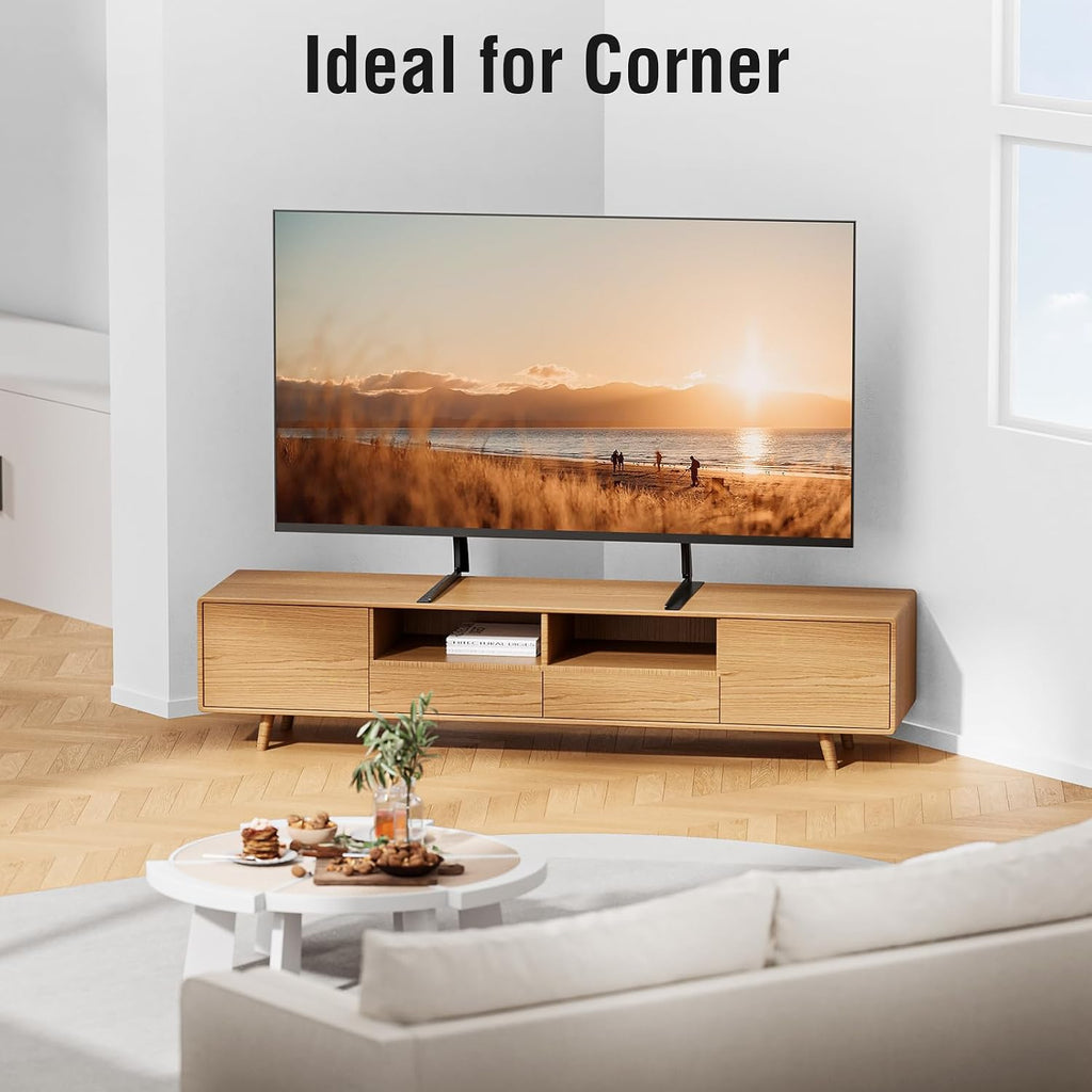 Elived Universal Table Top Tv Stand For Most 27 To 55 Inch Lcd Led Plasma Flat/Curved Screen Tvs, Tv Base Height Adjustable Leg Stand, Replacement Tv Feet Holds Up To 88Lbs, Max Vesa 800X400Mm