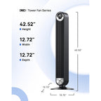Dreo Tower Fan For Bedroom, Upgraded Dc 28Ft/S Velocity, 20Db Quiet Fan | 9 Speeds Fans That Blow Cold Air, 90° Oscillating Cooling Fan, 4 Modes, 12H Timer Bladeless Standing Fan For Home, Black
