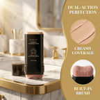 Foundation Stick, 2 in 1 Dual-Ended Long-Lasting Concealer Korean Foundation Stick, Full Coverage Foundation Makeup, Sunscreen Concealer Stick, Tattoo Cover Up Makeup, Matte Finish for Face (NATURAL)