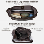 Hobo Bag For Women, Soft Vegan Leather Slouchy Shoulder Tote Purse With Matching Pouch, Adjustable Strap & Magnetic Closure