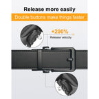 Jukmo 1.5" (38Mm) Leather Ratchet Belt For Men In Gift Box | Automatic Slide Buckle, Adjustable Trim To Fit