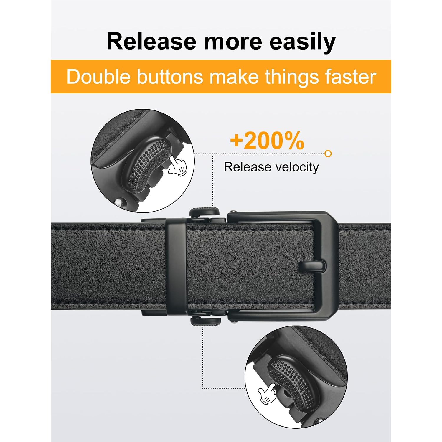 Jukmo 1.5" (38Mm) Leather Ratchet Belt For Men In Gift Box | Automatic Slide Buckle, Adjustable Trim To Fit