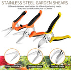 3 Pack Garden Pruning Shears Stainless Steel Blades Handheld Pruners Set With Gardening Gloves