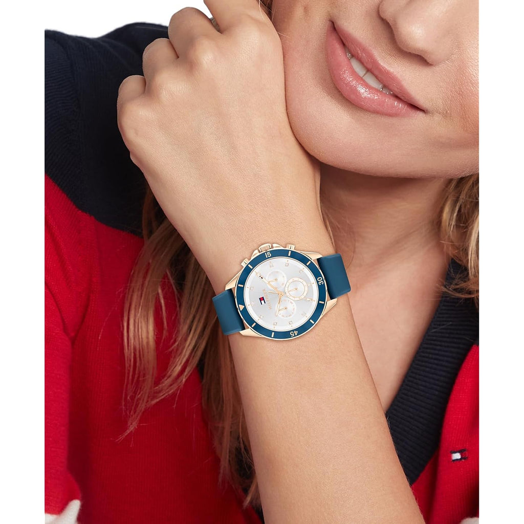 Tommy Hilfiger Womens Sporty Watch - Multifunction Stainless Steel Wristwatch - Water Resistant Up To 5 Atm/50 Meters - Premium Fashion Timepiece For All Occasions - 40 Mm