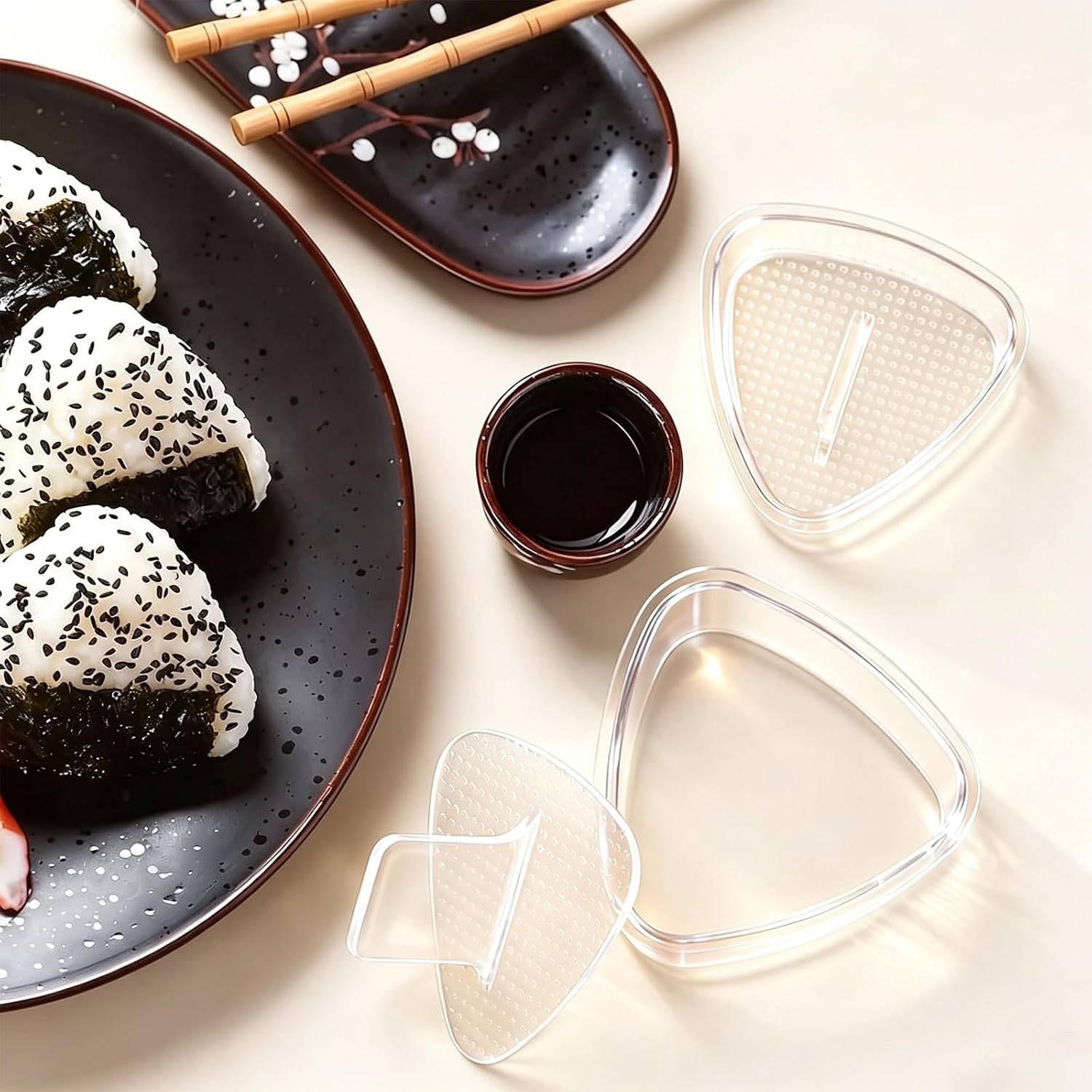 3Pcs Clear Large Onigiri Mold,Triangle Rice Press Molds For Sushi, Musubi & Rice Balls – Non-Stick,Bpa-Free,Hawaiian Musubi Maker, Sushi Mold For Bento Boxes And Lunches