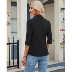 Siliteelon Button Down Shirts For Women 3/4 Sleeve Stretch Wrinkle Free Collared Dress Shirt Business Casual Tops Work Blouse