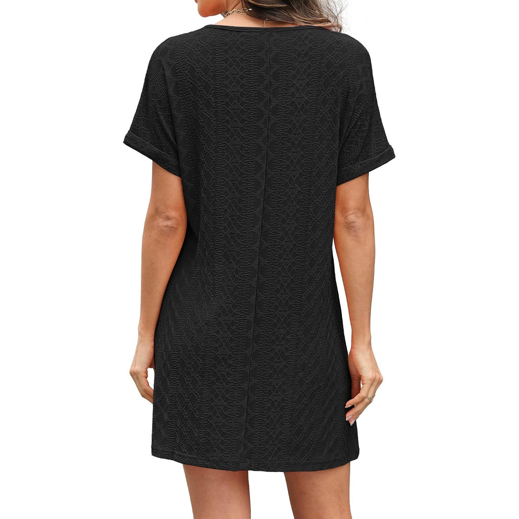 Swimsuit Cover Up Eyelet Short Sleeve Summer Dresses For Women Twisted Beach Vacation Clothes