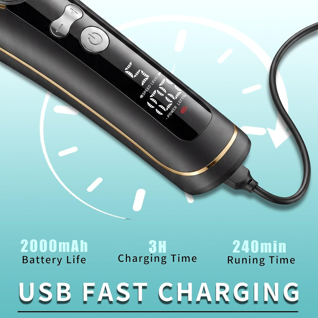 Vgr 299 Hair Clippers For Men, Professional Hair Trimmer For Men, Cordless Barber Clippers With 5-Speed Levels & 7000Rpm Motor, Zero Gap Trimmer With Ceramic Metal Blade For Fade And Line Up, Black