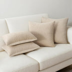 Topfinel Beige White Boucle Pillow Cover Set of 4 Complete Sofa Layering Set Modern Farmhouse & Neutral Chair Sofa Couch Bedding Room Decor (12"x20"x2,18"x18",20"x20")