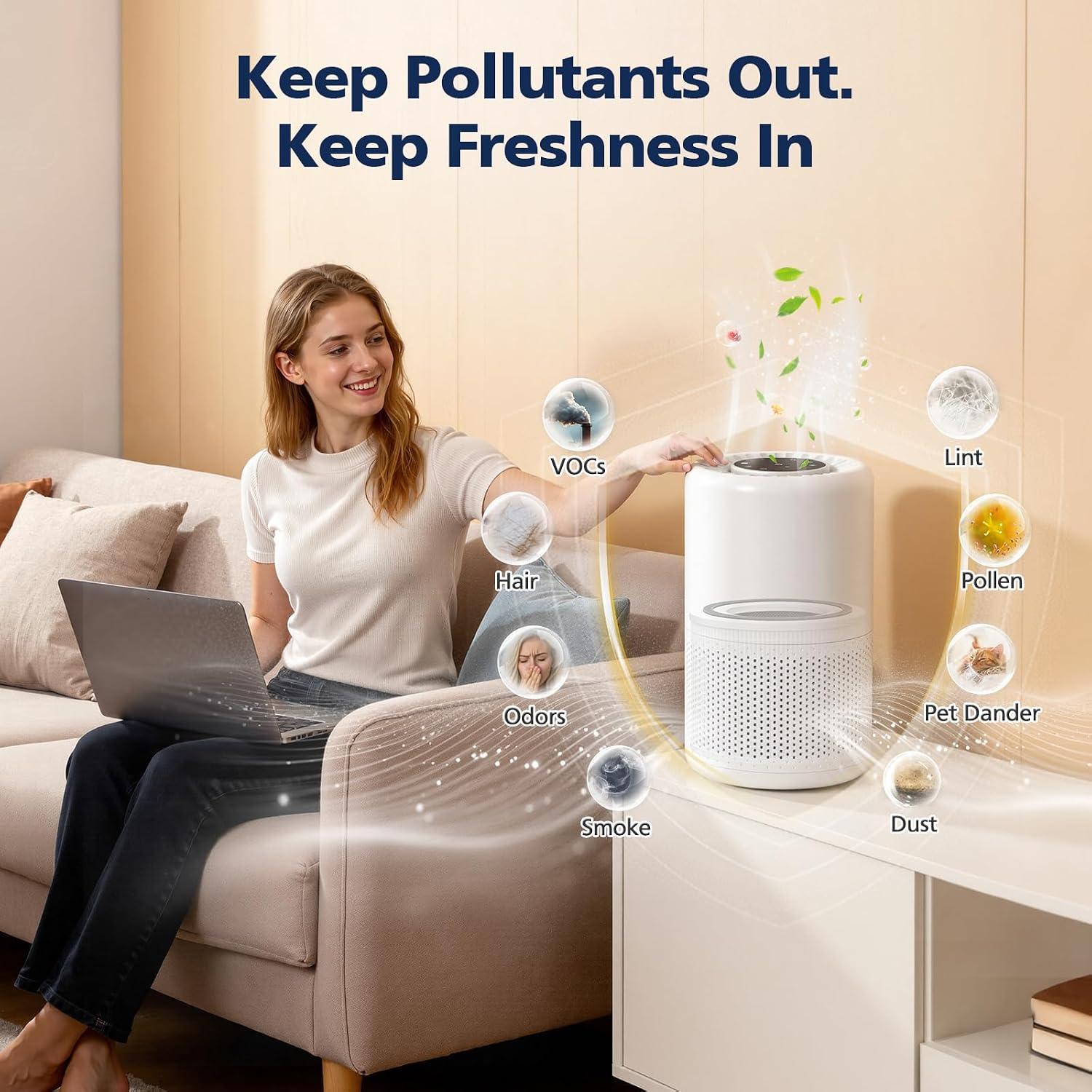 2 Pack Core 200S Replacement Filter, Compatible With Levoit Core 200S Core 200S-P Smart Wifi Air Purifier, Compare Part# Core 200S-Rf, Core 200S-P, White