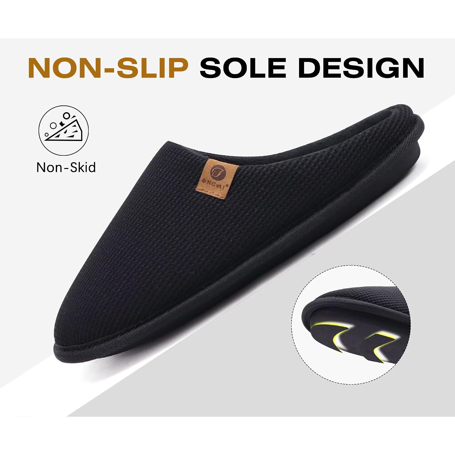 Oncai Men'S House Slippers, Cushion Memory Foam Shake Fleece And Man House Shoes With Faux Fur Lining And Indoor Outdoor Rubber Soles Us Size 7-15