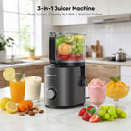 3-In-1 Juicer Machines, Cold Press Juicer 7“ Large Chute & 120Oz – For Whole Vegetables & Fruits, High Juice Yield | Nut Milk | Natural Sorbet, Sliver