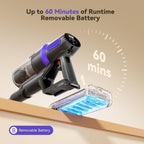 Techrise Cordless Vacuum Cleaner For Home, 550W 45Kpa For Pet Hair & Floors