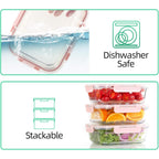 C CREST [10 Pack] Glass Meal Prep Containers, Food Storage Containers with Lids Airtight, Glass Lunch Boxes, Microwave, Oven, Freezer and Dishwasher Safe