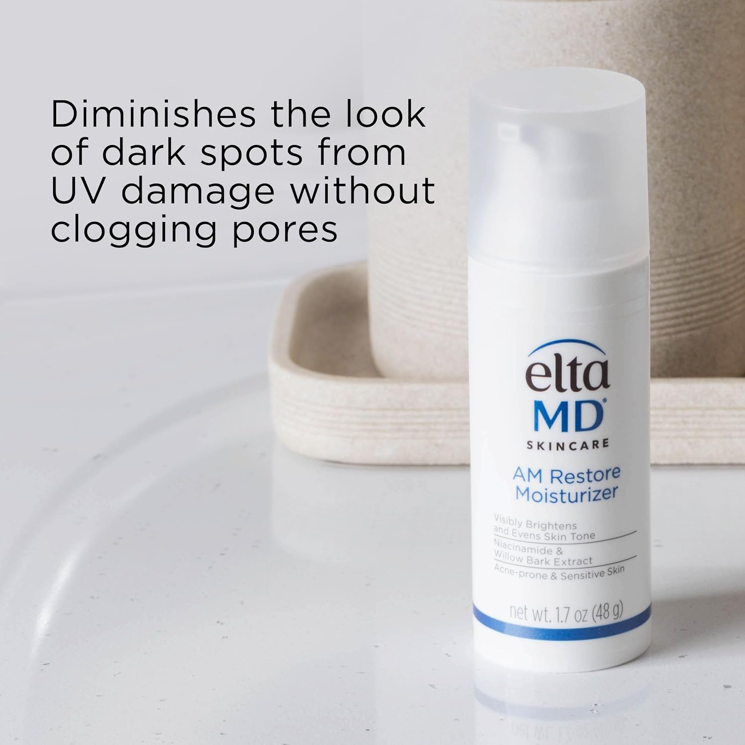 EltaMD AM Restore Face Moisturizer for Women and Men, Light Moisturizer Face Cream, Made with Niacinamide and Hyaluronic Acid