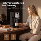 2-In-1 Single Serve Coffee Maker For K Cup Pods & Ground Coffee, 6 To 14 Oz Brew Sizes, Compact Small Brewer With Dual Buttons, Adjustable Drip Tray For Travel Mugs, Silver