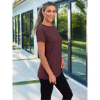 Women's Soft Basic Short Sleeve T-Shirt, Round Neck Tops Summer Casual Tee for Spring Shirts Clothes Everyday Wear