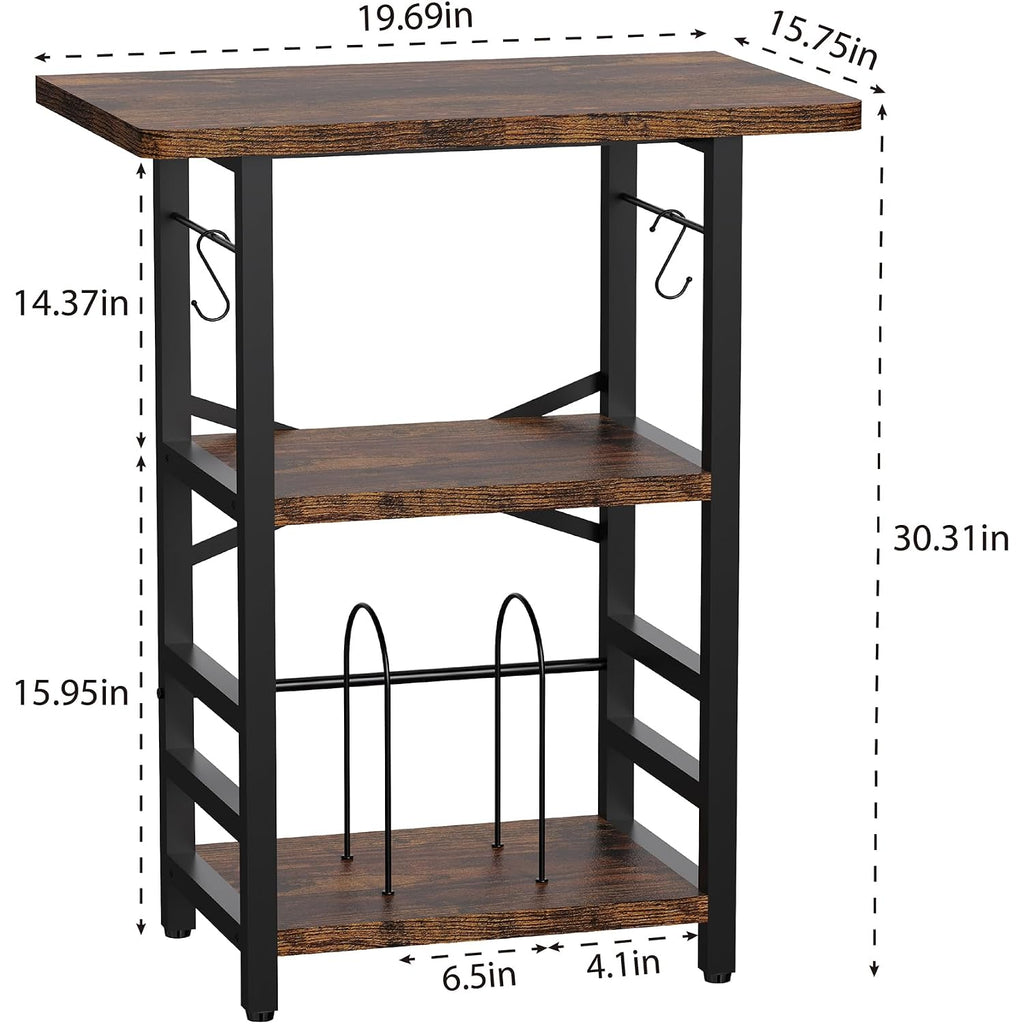 Record Player Stand With Extended Desktop,Large Record Player Table With Vinyl Storage,Tall Turntable Stand With Record Holder Vinyls Display Shelf For Music Room Studio, Rustic Brown