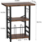 Record Player Stand With Extended Desktop,Large Record Player Table With Vinyl Storage,Tall Turntable Stand With Record Holder Vinyls Display Shelf For Music Room Studio, Rustic Brown