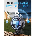 Clip On Fan, Rechargeable Usb Fan With Sturdy Clamp, Led Display, 100 Speeds, 3000Mah Battery, 360° Rotation, 5.5 Inch Portable Fan For Stroller Bed Camping Treadmill Car Black
