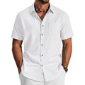 Coofandy Men'S Button Down Shirt Short Sleeve Cotton Casual Summer Shirts Beach Vacation Linen Shirts For Men