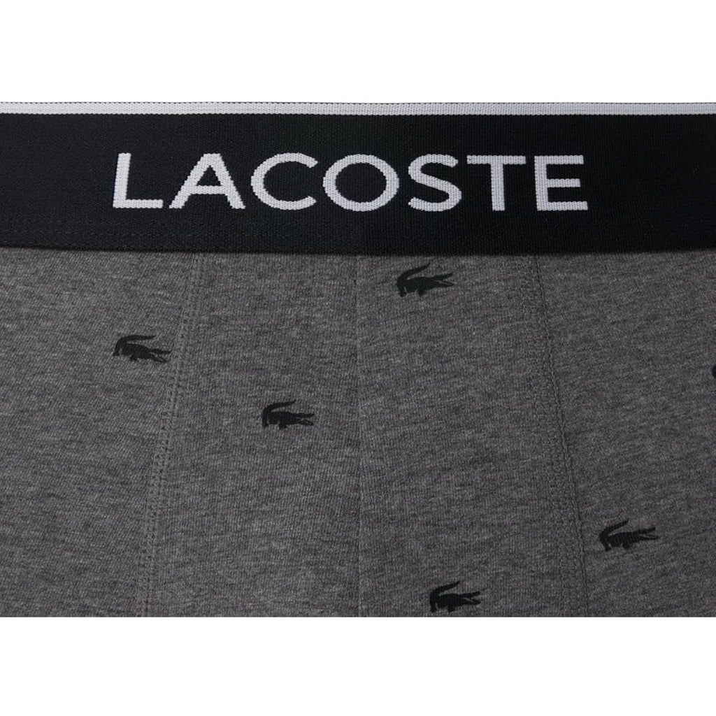 Lacoste Men'S Cotton Stretch Mini Croc Print Boxer Briefs, 3-Pack