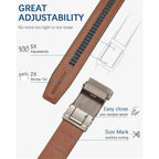 Bostanten Mens Belt Leather Ratchet Belt For Men Dress And Casual With Adjustable Buckle, Trim To Fit