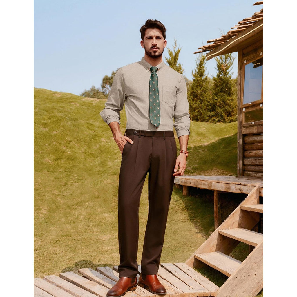 Pj Paul Jones Mens Classic Fit Linen Shirts Long Sleeve Button Down Business Casual Shirts