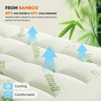 Sweetcrispy Ultra Soft Mattress Topper Twin Size - Viscose Made From Bamboo Pillow Top Mattress Pad For Breathable Cooling & Back Pain Relief, Deep Pocket Comfort Bed Topper, Green
