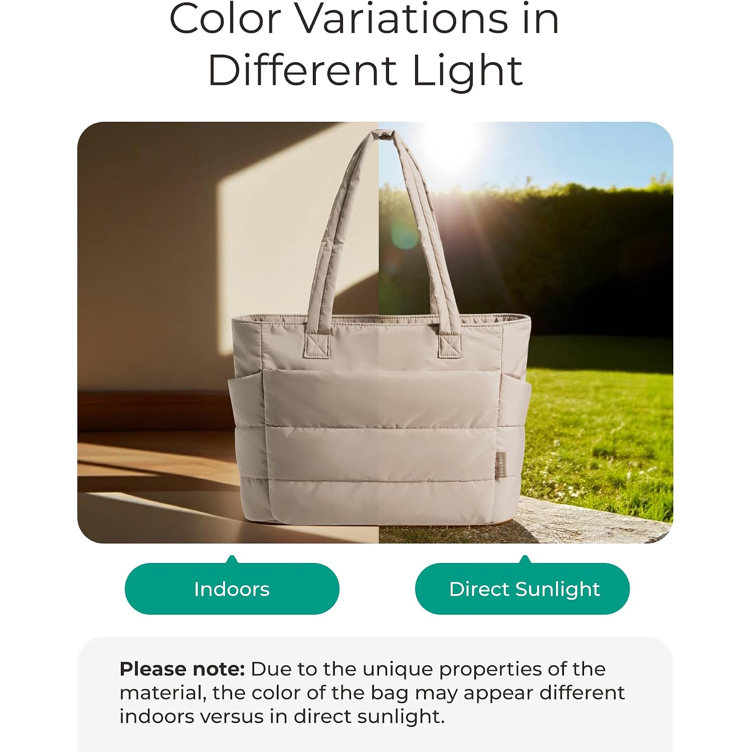 Bagsmart Tote Bag For Women, Lightweight Puffy Tote Bag With Compartments Shoulder Bag Handbag For Travel, Work, Gym | Lightweight